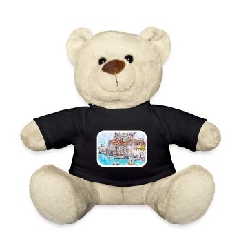 Europa Aquarellskizze Handgezeichnete Illustration - Teddy - Schwarz - Vorne