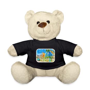Pays-Bas Aquarelle Esquisse Dessinée Illustration - Nounours - noir - Devant