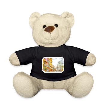 Cartagena Kolumbien Aquarell Skizze Gezeichnet Illustr - Teddy - Schwarz - Vorne