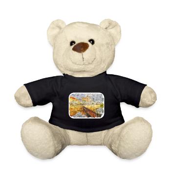 Prag Tschechien Aquarell Skizze Zeichnung - Teddy - Schwarz - Vorne