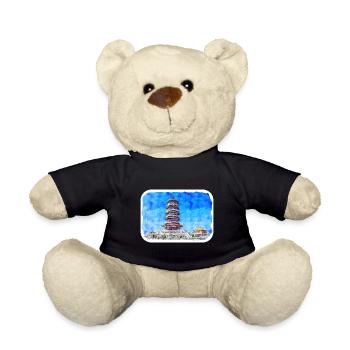 China Watercolor Sketch Hand Drawn Illustration - Teddy Bear - black - Front