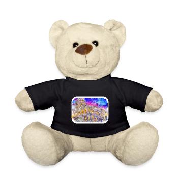 Rom Italien Aquarell Skizze Handgezeichnetes Gemälde - Teddy - Schwarz - Vorne