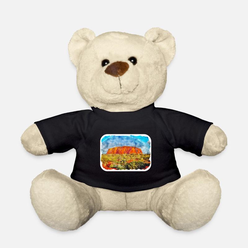 Australien Aquarell Skizze Handgezeichnetes Gemälde - Teddy - Schwarz