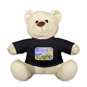 Spain Watercolor Sketch Hand Drawn Illustration - Teddy Bear - black - Front
