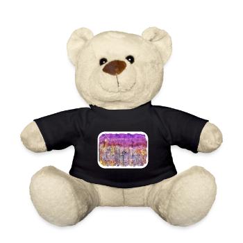China Watercolor Sketch Hand Drawn Illustration - Teddy Bear - black - Front