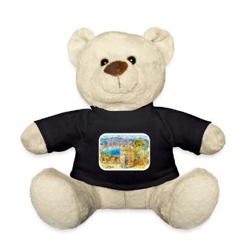Cartagena Kolumbien Aquarell Skizze Gezeichnet Illustr - Teddy - Schwarz - Vorne