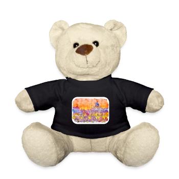 Rom Italien Aquarell Skizze Handgezeichnetes Gemälde - Teddy - Schwarz - Vorne