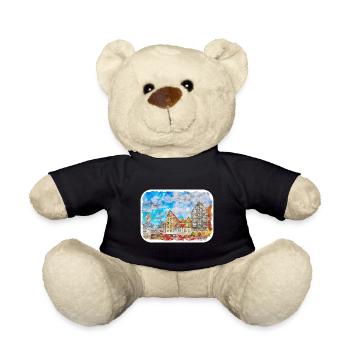 Danzig Polen Aquarellskizze Gezeichnete Illustration - Teddy - Schwarz - Vorne