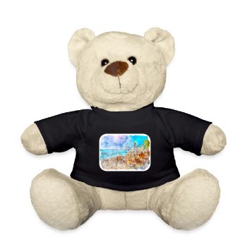 Spain Watercolor Sketch Hand Drawn Illustration - Teddy Bear - black - Front