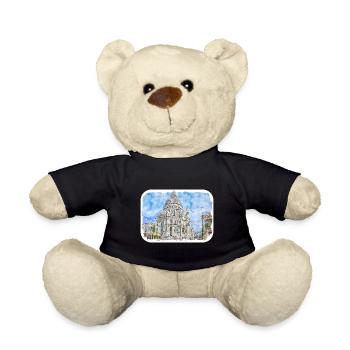 Italy Watercolor Sketch Hand Drawn Illustration - Teddy Bear - black - Front