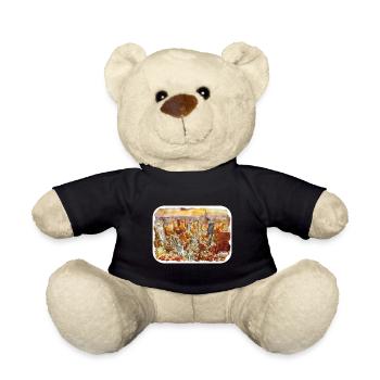 USA Aquarellskizze Handgezeichnete Illustration - Teddy - Schwarz - Vorne