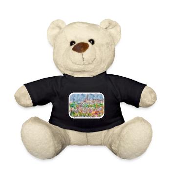 Budapest Ungarn Aquarell Skizze Illustration - Teddy - Schwarz - Vorne