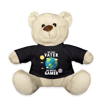 Am Tag Vater Bei Nacht Zocker Gaming Vatertag - Teddy - Schwarz - Vorne