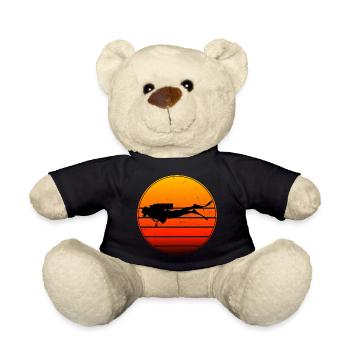 Free Dive Men Scuba Divers Diving - Teddy Bear - black - Front