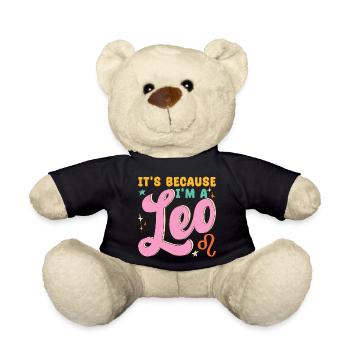 Zodiac sign Leo - Teddy Bear - black - Front