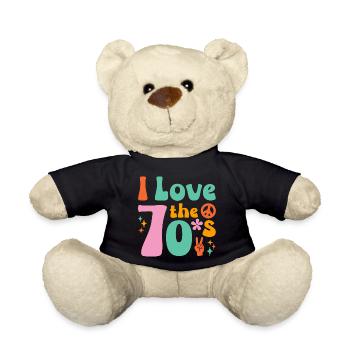 Ich Liebe die 70er Hippie - Teddy - Schwarz - Vorne
