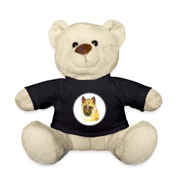 Belgischer Laekenois Hund Aquarell Illustration - Teddy - Schwarz - Vorne