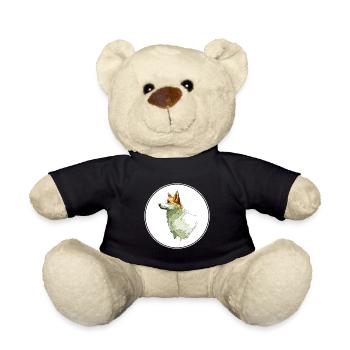 Norrbottenspets Hund Aquarell Skizze Illustration - Teddy - Schwarz - Vorne