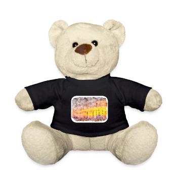 Istanbul Turkey Watercolor Sketch Illustration - Teddy Bear - black - Front