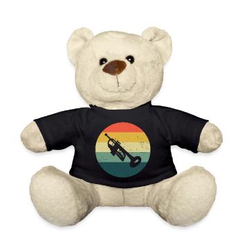 Trompettiste masculin féminin Jouant de la trompette - Nounours - noir - Devant