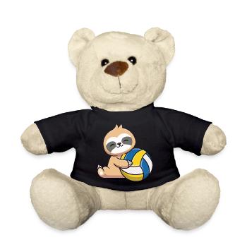 Sloth with volleyball - Teddy Bear - black - Front