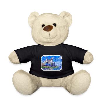 Europa Aquarellskizze Handgezeichnete Illustration - Teddy - Schwarz - Vorne