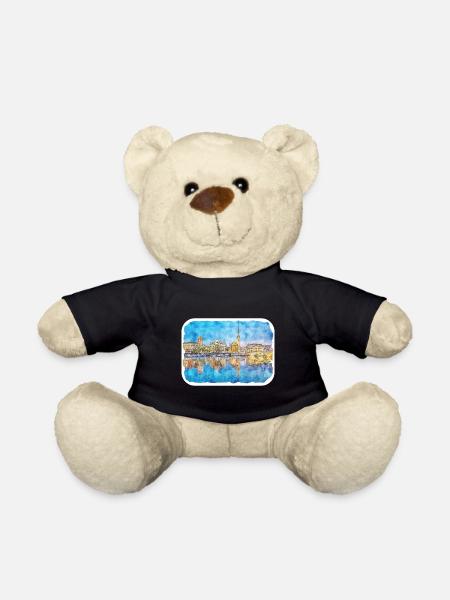 Zurich Suisse Aquarelle Esquisse Dessinée Paintin - Nounours - noir