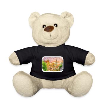 Belgique Repère Aquarelle Esquisse Dessin de Peinture - Nounours - noir - Devant