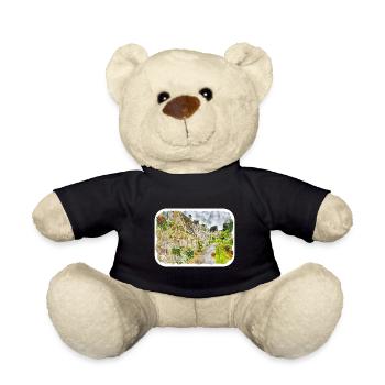 Ireland UK Watercolor Sketch Drawn Illustration - Teddy Bear - black - Front