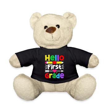 Bonjour Première année Rainbow Girls Boys Équipe d’enseignants - Nounours - noir - Devant