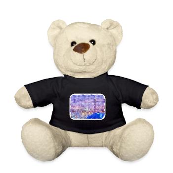 China Watercolor Sketch Hand Drawn Illustration - Teddy Bear - black - Front