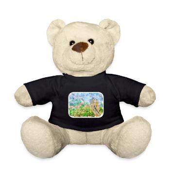 China Watercolor Sketch Hand Drawn Illustration - Teddy Bear - black - Front