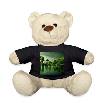 Dinosaur Lake Landscape Future III - Teddy Bear - black - Front