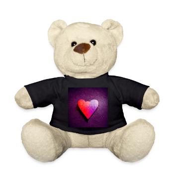 Heart Abstract Photorealistic VIII - Teddy Bear - black - Front