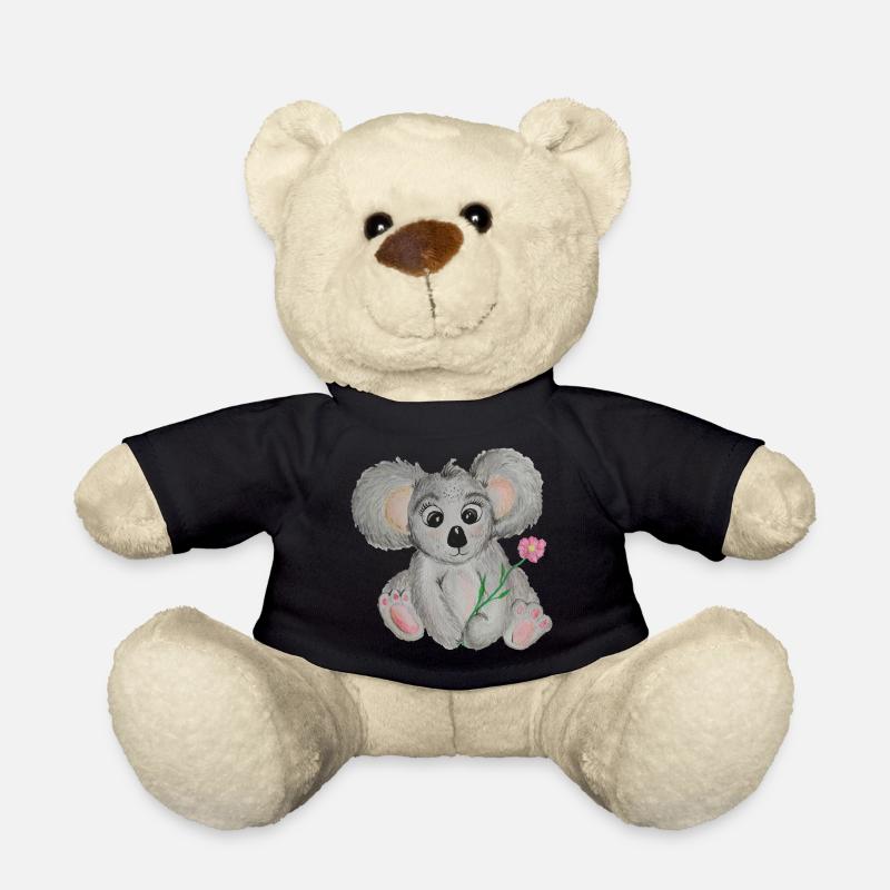 Koala à fleur - Nounours - noir