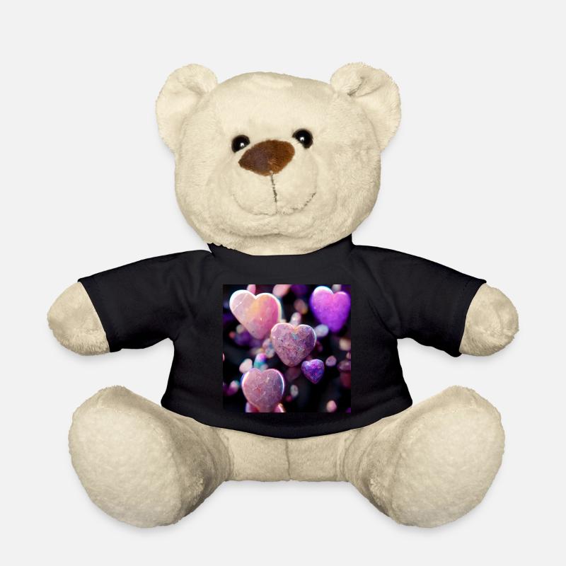 Les cœurs violets tombent - Nounours - noir
