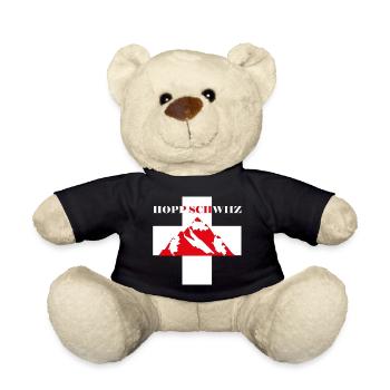 Schweizer Alpen Hopp Schwiiz Geburtstag geschenk - Teddy - Schwarz - Vorne