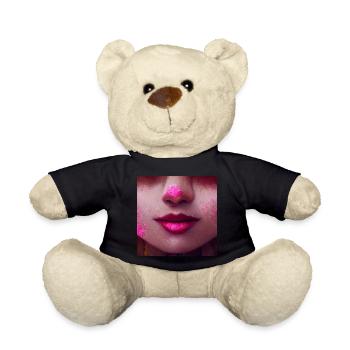 Gesicht Lippen und Nase Fotorealistisch - Teddy - Schwarz - Vorne