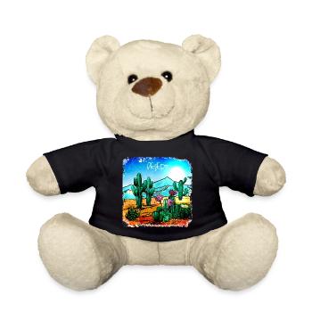 Cacti in a desert landscape - Teddy Bear - black - Front