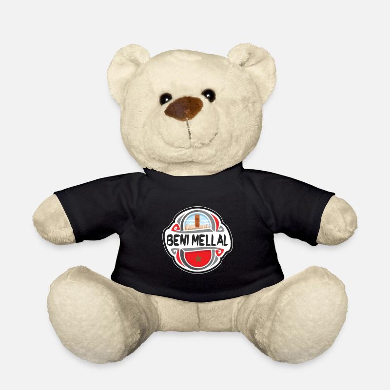 Beni Mellal Marokko Flagge Reise Souvenir Abzeichen Sta - Teddy - Schwarz