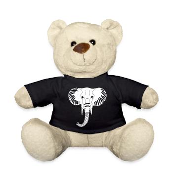 Tête d'éléphant blanc - Nounours - noir - Devant