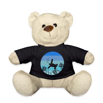 Ozean Tier Meerestier Geschenk Retro Schildkröte - Teddy - Schwarz - Vorne