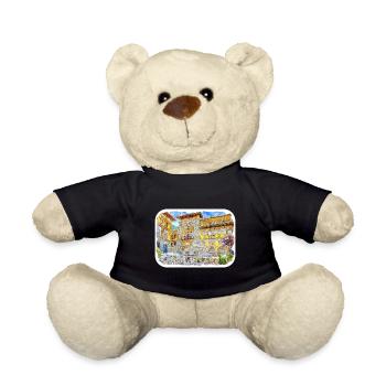 Spain Watercolor Sketch Hand Drawn Illustration - Teddy Bear - black - Front