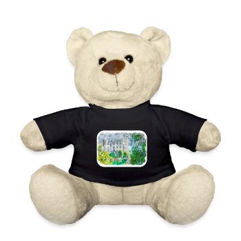 Italy Watercolor Sketch Hand Drawn Illustration - Teddy Bear - black - Front
