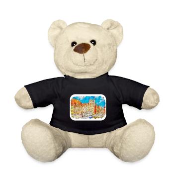 Danzig Polen Aquarellskizze Gezeichnete Illustration - Teddy - Schwarz - Vorne