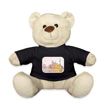 Breslau, Polen, Aquarell, Skizze, gezeichnete Malerei - Teddy - Schwarz - Vorne