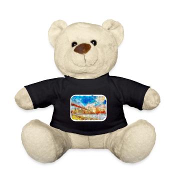 Dublin Irland UK Aquarell Skizze Illustration - Teddy - Schwarz - Vorne
