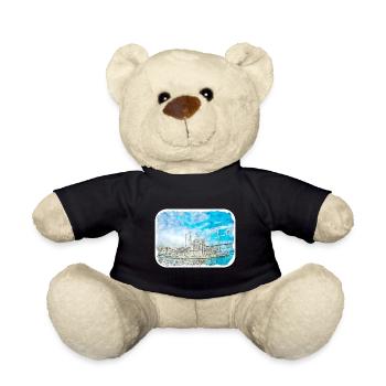 Istanbul Turkey Watercolor Sketch Draw Drawing - Teddy Bear - black - Front
