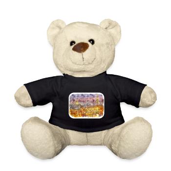Europa Aquarellskizze Handgezeichnete Illustration - Teddy - Schwarz - Vorne