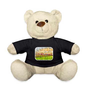 Jaipur India Watercolor Sketch Drawn Painting - Teddy Bear - black - Front